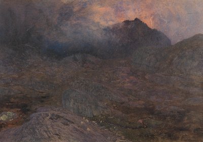 Cwn Trifaen, ca.1857 (wc med kropsfarve og udkradsning) af Alfred William Hunt