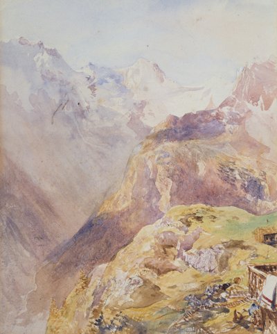 Lauterbrunnendalen fra Murren af Alfred William Hunt