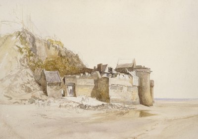 Mont St Michel: Den ydre port, ca. 1876 (akvarel på papir) af Alfred William Hunt