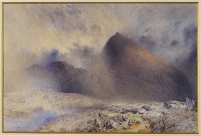 Mount Snowdon gennem Clearing Clouds, 1857 (wc og blyant på papir) af Alfred William Hunt