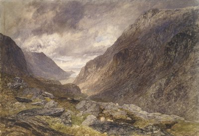 Pass of Llanberis, ca. 1853 (akvarel på papir) af Alfred William Hunt