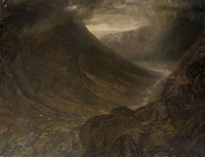 Wasdale Head fra Styhead Pass, Cumbria, ca. 1854 af Alfred William Hunt