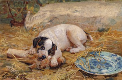 Jo tættere på benet, jo sødere kød (chromolitho) af Alfred William Strutt