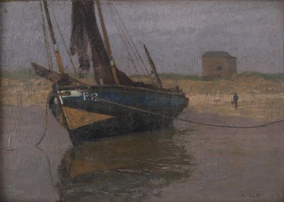 Fiskerbåd på den belgiske kyst af Alfred Zoff