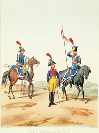 Franske tropper, graveret af Gustave David (1824-91) 1810 af Alfred de after Marbot