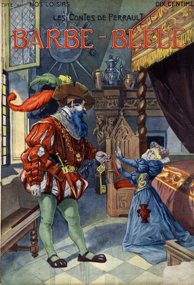 Blåskæg (Blåskæg), Conte af Charles Perrault (1628-1703). Illustration af Vaccari og Carrey i "" Les beaux tales"" samling "" Nos loisirs""" omkring 1910. Privat samling. af Alfredo and Carrey Vaccari