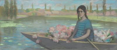 Blomstersælger (pastel på papir lagt på lærred) af Alfredo Ramos Martinez