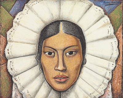 Tehuana, c.1930 (gouache og farveblyant på papir) af Alfredo Ramos Martinez