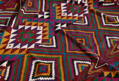 Tæppe fra Mzab-dalen, detalje (uld) af Algerian School
