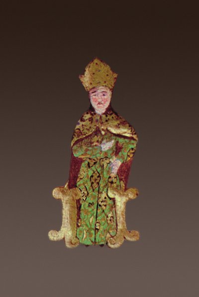 Kongen af Ungarn, Lajos II 1506-26 i råd før slaget ved Mohacs i 1526, 1558 blæk og bladguld på vellumdetalje af 290004 af Ali Amir Beg