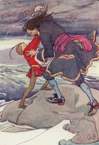 En hård kamp fulgte (farve litho) af Alice Bolingbroke (after) Woodward