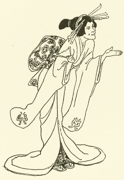 Illustration til The Story of The Mikado (gravering) af Alice Bolingbroke (after) Woodward
