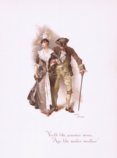 Ungdom som en sommermorgen, fra nogle gamle kærlighedssange udgivet af Hildesheimer & Faulkner, 1892 af Alice Havers