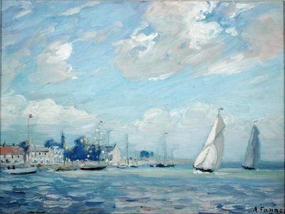 En luftig dag (olie om bord) af Alice Maud Fanner