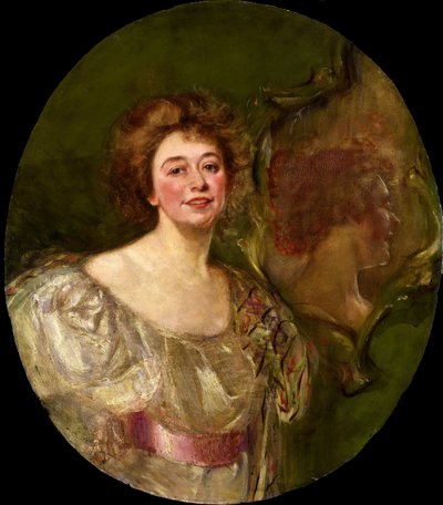 Selvportræt spejlet i spejl af Alice Pike Barney