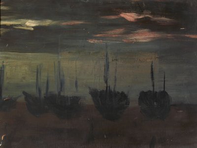 Skibe i måneskin, n.d. af Alice Pike Barney