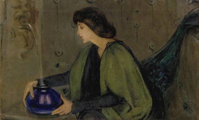 Kvinde og påfugl, ca. 1900. af Alice Pike Barney