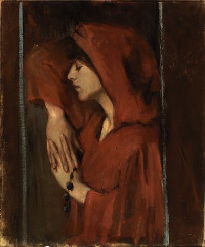 Kvinde med rød hætte, slutningen af det 19.-begyndelsen af det 20. århundrede. af Alice Pike Barney