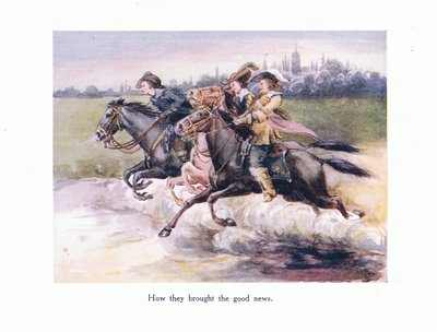 Hvordan de bragte den gode nyhed fra Gent til Aix, illustration fra Poems for the Young: Robert Browning, ca. 1920 af Alice Ross