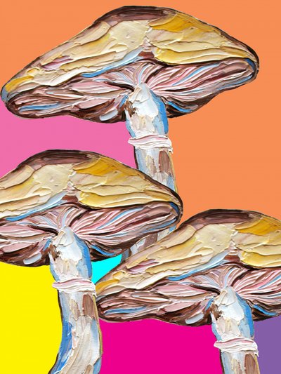 Psykedelisk svampe-popkunst af Alice Straker