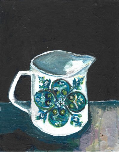 Blomsterstilleben i en kande af Alice White