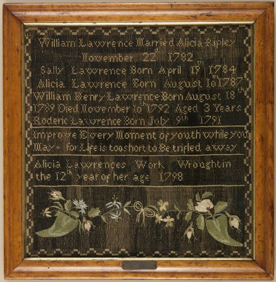 Familie register sampler af Alicia Lawrence