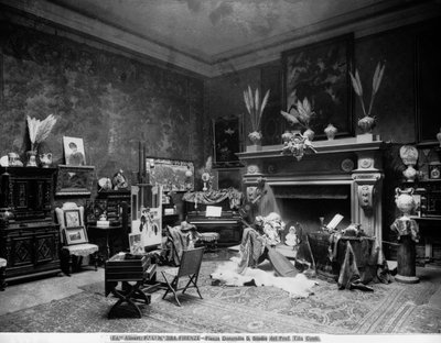 Maler Tito Contis atelier i Firenze, på Piazza Donatello (s/h foto) af Fratelli Alinari