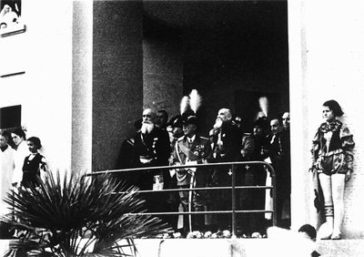 Villa Rosa Maltoni Mussolini: officielt besøg af Victor Emmanuel III (s/h-foto) af Fratelli Alinari