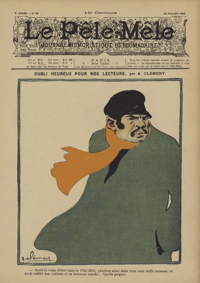 Glad glemsel for vores læsere. Illustration til Le Pele-Mele, 1902 af Aline Clement