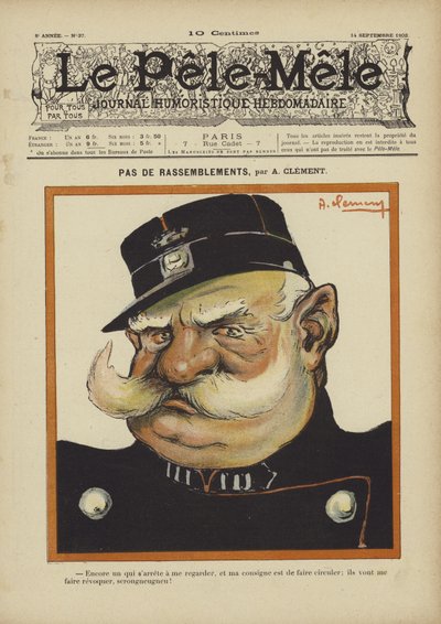 Ingen sammenkomster. Illustration til Le Pele-Mele, 1902 af Aline Clement