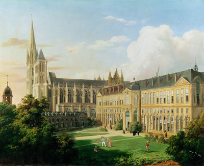 Abbey Church of Saint-Denis og School of the Legion of Honor i 1840 af Aline Clement