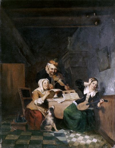 A Music Party (olie på lærred) af Aline Thellusson