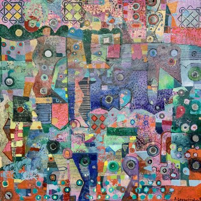 Farverig abstrakt geometri af Alise Loebelsohn