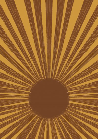 Retro Golden Sunburst af Aliya Putrus