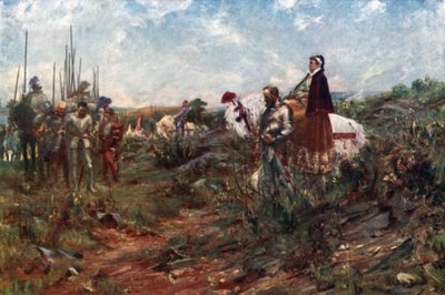 Queen Mary ved Carberry Hill (farve litho) af Allan (after) Stewart