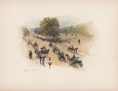 Det velkendte London: Rotten Row (farvelitografi) af Allan F. Barraud