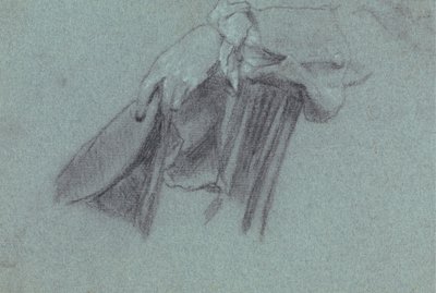 Studie af en hånd der holder en hat af Allan Ramsay