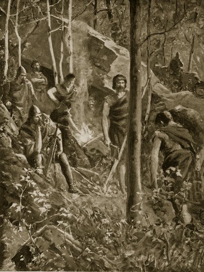 Brian Boru som fredløs, illustration fra 
