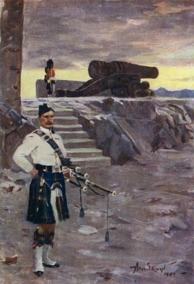 Mons Meg (farve litho) af Allan Stewart