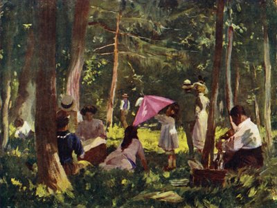 Paris: A Corner in the Bois (farve litho) af Allan Stewart