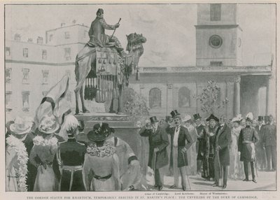 Gordon-statuen for Khartoum, midlertidigt opstillet på St Martin