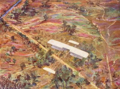 WW1: An Aerial Reconnaissance (farvelitografi) af Allan Stewart
