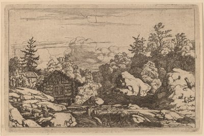 Sommerhuse ved Banken, formentlig ca. 16451656. af Allart van Everdingen
