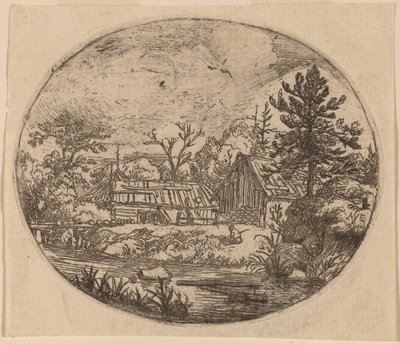 Hamlet ved bredden af en flod af Allart van Everdingen