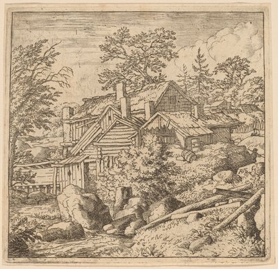 Hamlet på en bjergside af Allart van Everdingen