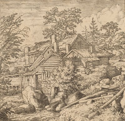 Hamlet på en bjergside, sandsynligvis ca. 16451656. af Allart van Everdingen