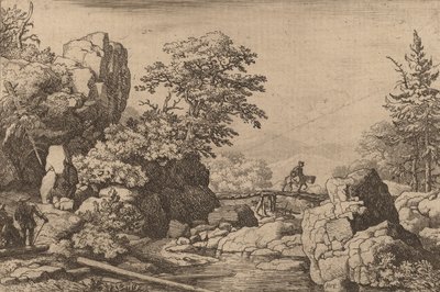 Rytter på en bro, sandsynligvis ca. 16451656. af Allart van Everdingen