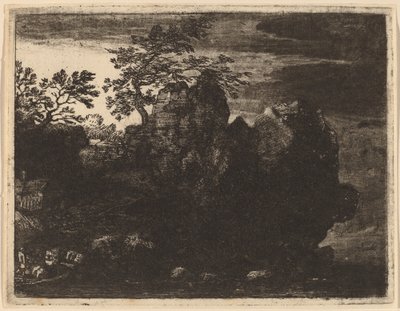 Stor klippe ved floden af Allart van Everdingen