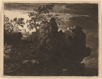 Stor klippe ved floden af Allart van Everdingen