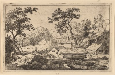 Mølle under et vandfald, sandsynligvis ca. 16451656. af Allart van Everdingen